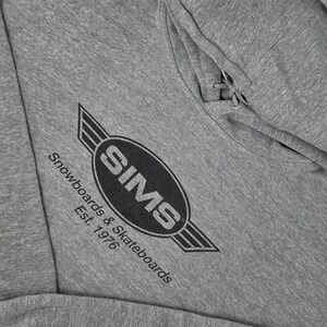 VINTAGE 90s 00s Sims Boards Snowboard Hoodie Pullover Gray Measures Size‎ XL